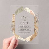 Invitations En Acrylique Pampas séché Palm Feuilles mariage Enregistrer la  (In situ (ordinateur de poche))