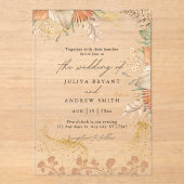 Invitations En Acrylique Pampass à la Bohême mariage (Recto)