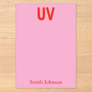 Invitations En Acrylique Papeterie personnalisée avec monogramme rose