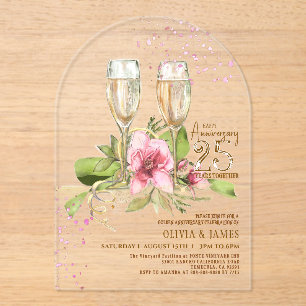 Invitations En Acrylique Papier d'anniversaire aquarelle acrylique Magnolia