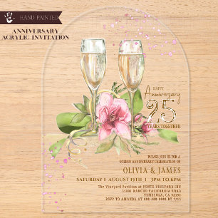 Invitations En Acrylique Papier d'anniversaire aquarelle acrylique Magnolia