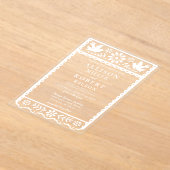 Invitations En Acrylique Papier mexicain Picado Mariage rose (Poser)