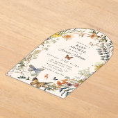 Invitations En Acrylique Papillon floral rustique Baby shower neutre genre (Poser)