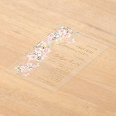 Invitations En Acrylique Papillon rose pâle Première Fille Communion (Poser)