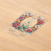 Invitations En Acrylique Papillons floraux QUINCEANERA Tiara Gold Silver (Poser)