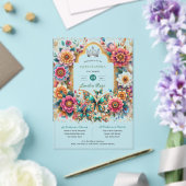 Invitations En Acrylique Papillons floraux QUINCEANERA Tiara Gold Silver (Insitu (Mariage))