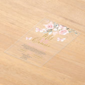 Invitations En Acrylique Papillons roses Quinceañera (Poser)