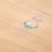 Invitations En Acrylique Pâque de Pâques Panier Chasse aux oeufs Brunch (Poser)