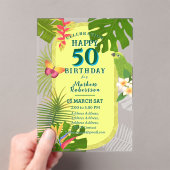 Invitations En Acrylique Paradis tropical Anniversaire annuel (In situ (ordinateur de poche))