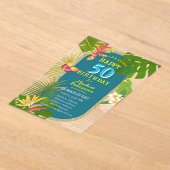 Invitations En Acrylique Paradis tropical Anniversaire Turquoise (Poser)