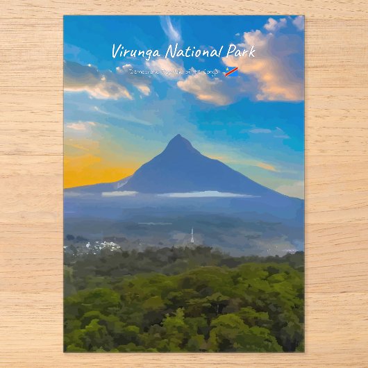 Invitations En Acrylique Parc national des Virunga, RD Congo - Volcan (Recto)