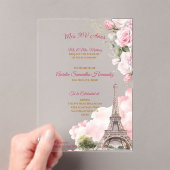 Invitations En Acrylique Paris Quinceañera (In situ (ordinateur de poche))
