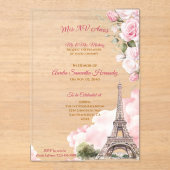 Invitations En Acrylique Paris Quinceañera (Recto)