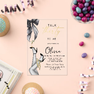 Invitations En Acrylique Parle-moi trente talons hauts Martini 30e annivers