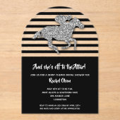 Invitations En Acrylique Partez à la Fête des mariées de l'Altar Derby Silv (Recto)