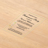 Invitations En Acrylique Parti de retraite élégant Noir et Or (Poser)