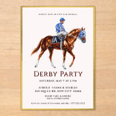 Invitations En Acrylique Parti Derby du cheval de course moderne (Recto)