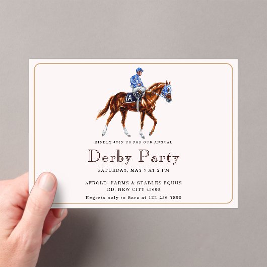 Invitations En Acrylique Parti Derby du cheval de course moderne (In situ (ordinateur de poche))