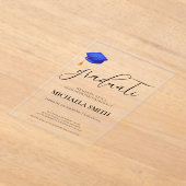 Invitations En Acrylique Parti d'études secondaires Casquette bleu de la ma (Poser)