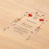Invitations En Acrylique Parti fleur sauvage (Poser)