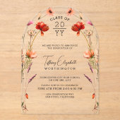 Invitations En Acrylique Parti fleur sauvage (Recto)