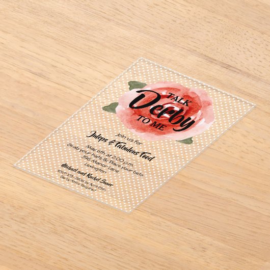 Invitations En Acrylique Parti Red Rose Derby (Poser)