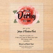 Invitations En Acrylique Parti Red Rose Derby (Recto)
