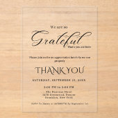 Invitations En Acrylique Partie d'appréciation de script moderne, partie de (Recto)