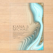 Invitations En Acrylique Parties scintillant Abstraite Strata Mariage ID903 (Recto)