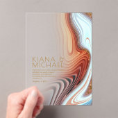 Invitations En Acrylique Parties scintillant Abstraite Strata Mariage SW ID (In situ (ordinateur de poche))