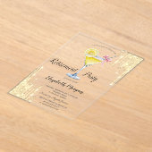 Invitations En Acrylique Parties scintillant, Cocktail, Retraite d'or (Poser)