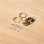Invitations En Acrylique Parties scintillant d'or 80e anniversaire Photo (Poser)