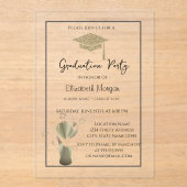 Invitations En Acrylique Parties scintillant d'or Diplôme Cap SwirlsGraduat (Recto)