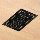 Invitations En Acrylique Parties scintillant d'or noir Acrylique demande de (Poser)