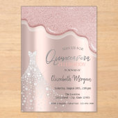 Invitations En Acrylique Parties scintillant Drives Diamonds Robe Quinceañe (Recto)