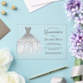 Invitations En Acrylique Parties scintillant en argent Script Quinceañera P (Insitu (Mariage))