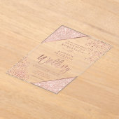Invitations En Acrylique parties scintillant en or rose confetti Chic maria (Poser)