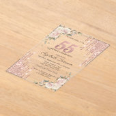 Invitations En Acrylique Parties scintillant Floral Rose Or Floral 55h Ann (Poser)