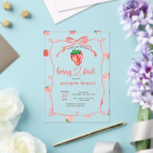 Invitations En Acrylique Parties scintillant Frame fraise Baby shower rose (Insitu (Mariage))