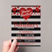 Invitations En Acrylique Parties scintillant moderne Amour Coeurs Saint Val (In situ (ordinateur de poche))