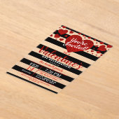 Invitations En Acrylique Parties scintillant moderne Amour Coeurs Saint Val (Poser)