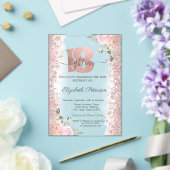 Invitations En Acrylique Parties scintillant moderne Confetti Rose Gold 18e (Insitu (Mariage))