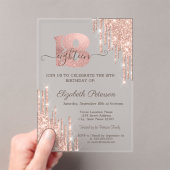Invitations En Acrylique Parties scintillant modernes Rose Gold 18e anniver (In situ (ordinateur de poche))