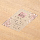 Invitations En Acrylique Parties scintillant modernes Rose Gold 18e anniver (Poser)