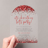 Invitations En Acrylique Parties scintillant Rouge Faisons Fête Noël Acryli (In situ (ordinateur de poche))