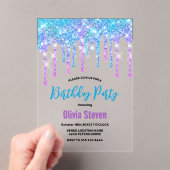 Invitations En Acrylique Parties scintillant violet mignonne Aqua Drives mo (In situ (ordinateur de poche))