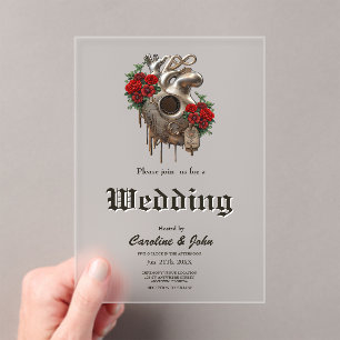 Invitations En Acrylique Passion Steampunk, le Coeur mécanique de l'Amour.