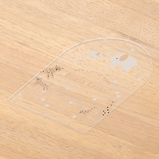 Invitations En Acrylique Pastel Beige mignon Baby shower illustratif (Poser)