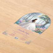 Invitations En Acrylique Pastel Enchanted Forest Quinceañera (Poser)