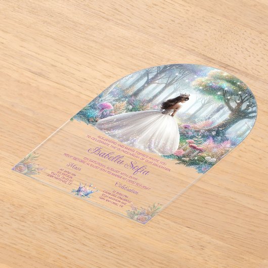 Invitations En Acrylique Pastel Enchanted Forest Quinceañera (Poser)